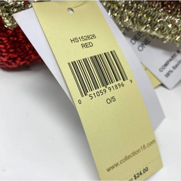 'Collection Eighteen' Sequin Sparkle Caps, Red & Gold - Picture 7 of 7